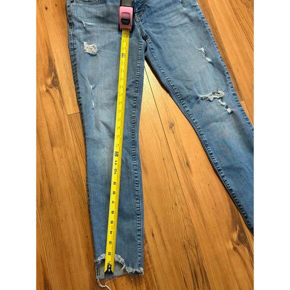 Lucky Brand Distressed Blue Skinny Jeans Mid Rise Women’s 28 - Picture 2 of 6